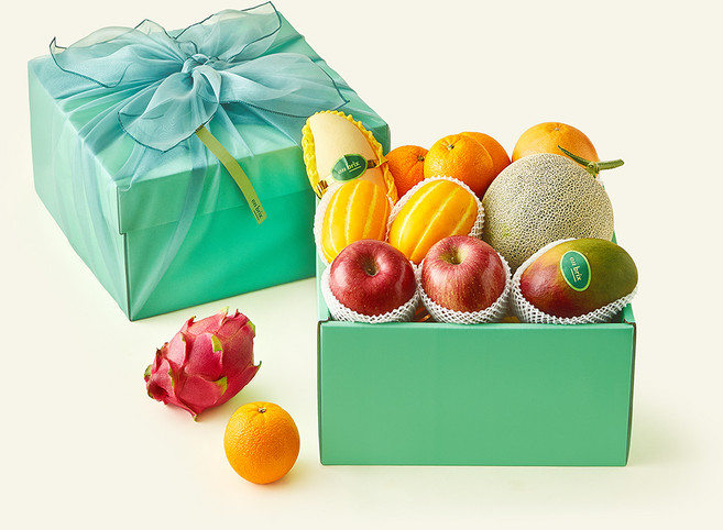 온브릭스 과일 8종 선물세트 사파이어 1호 5.09kg 고급보자기 포함, 1세트