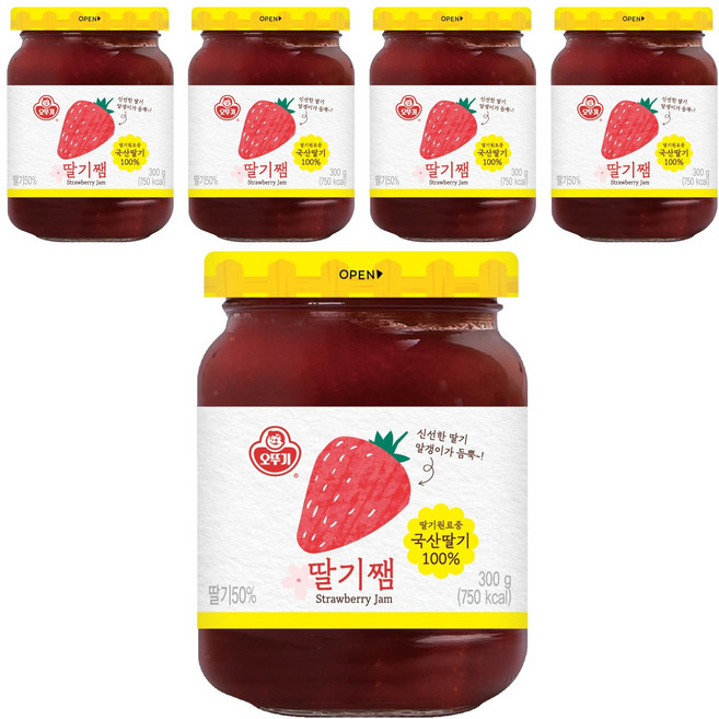 오뚜기 딸기쨈, 300g, 5개