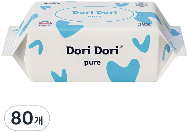 도리도리 퓨어물티슈 리필형, 40g, 100매, 80개