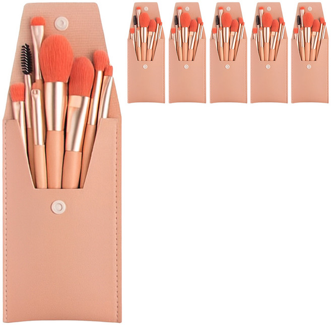 쭈니즈 메이크업 브러쉬 립 아이 블러셔 쉐딩 파우더 미니 브러쉬세트, 분홍, 6개