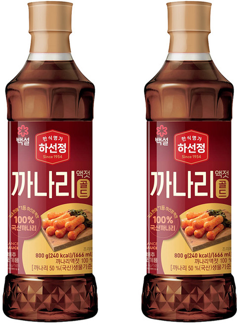 하선정 까나리액젓 골드, 800g, 2개