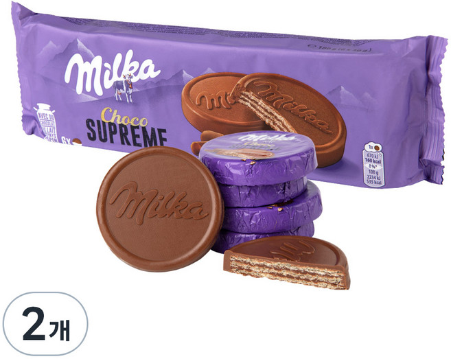 밀카 초코 슈프림 비스킷, 180g, 2개