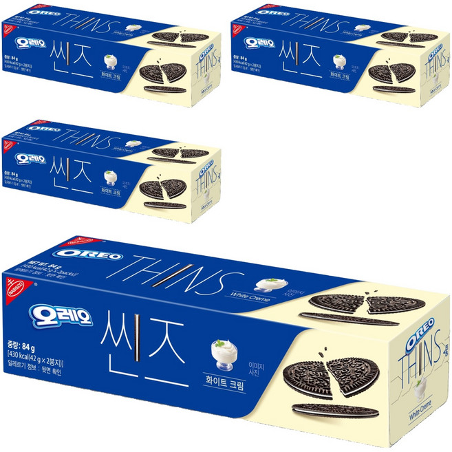 오레오 씬즈 화이트 크림, 84g, 4개