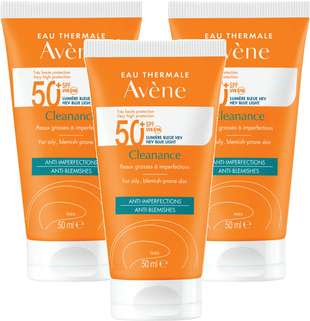 Avene 雅漾 超能控油清爽防曬液SPF50+, 50ml, 3罐