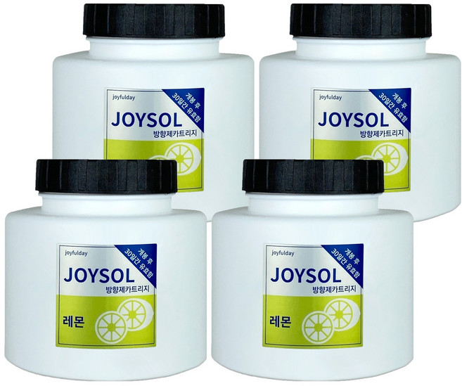 기분좋은날 방향제 카트리지 리필 대, 240g, 4개, 레몬