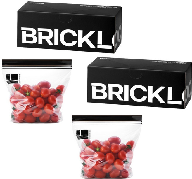 BRICKGLO Bric Lock 加厚站立式雙層冷藏冷凍兩用夾鏈袋, 中(M), 2個, 60入