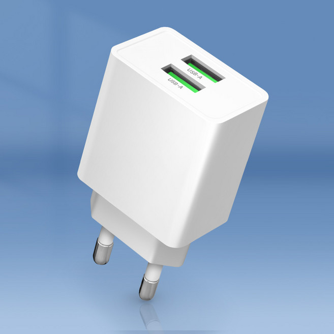 홈플래닛 10W USB-A 2포트 저전력 저속충전 멀티 충전기 (5V 2A), 화이트, 1개