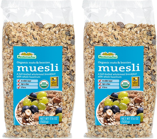 메스터마허 유기농 견과류와 베리 뮤즐리, 2개, 500g