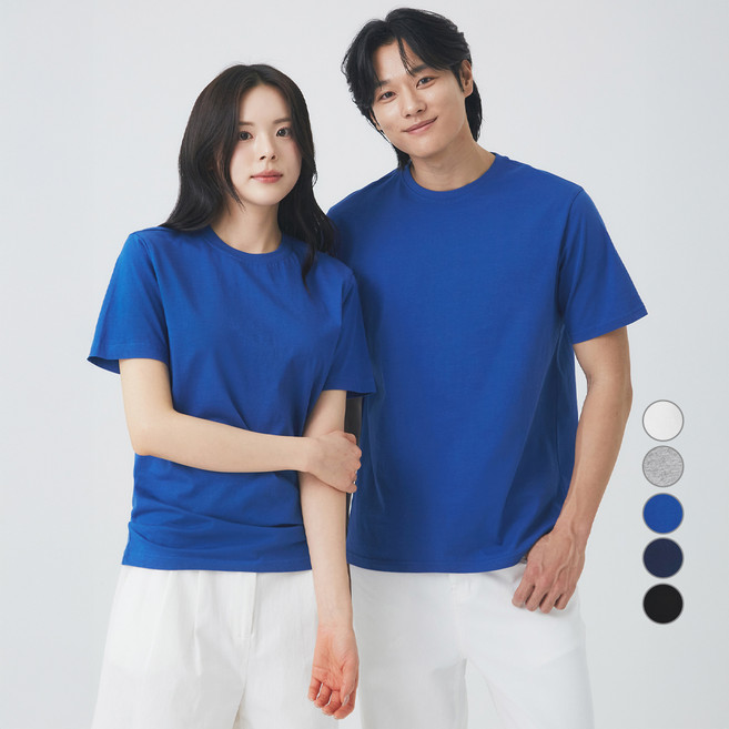 캐럿 남녀공용 통기성 베이직 라운드 반팔티 5컬러