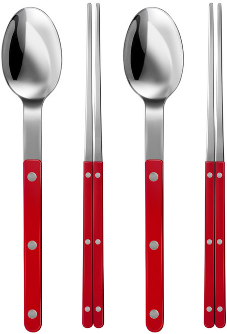 바겐슈타이거 셀레스트 벨루어 2인 수저 세트, 브릭레드, 1세트, 숟가락 2p + 젓가락 2벌