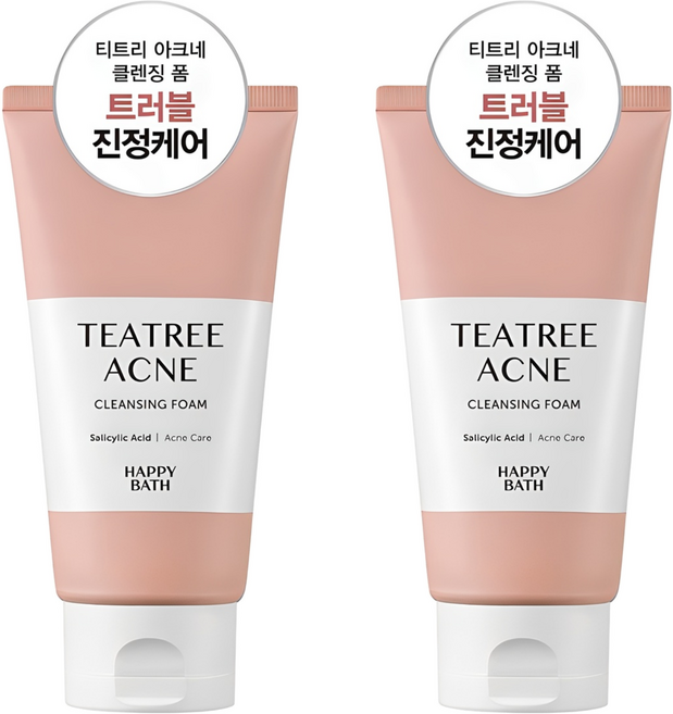 해피바스 티트리 아크네 클렌징폼, 150g, 2개