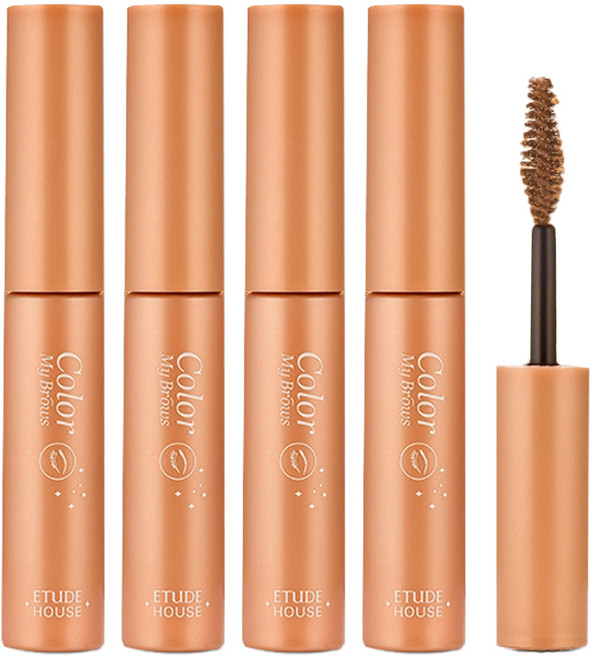에뛰드 청순 거짓 아이브라우 카라 4.5g, 라이트 브라운, 4개