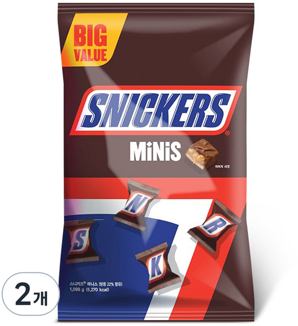 스니커즈 미니스 초코바, 1.098kg, 2개