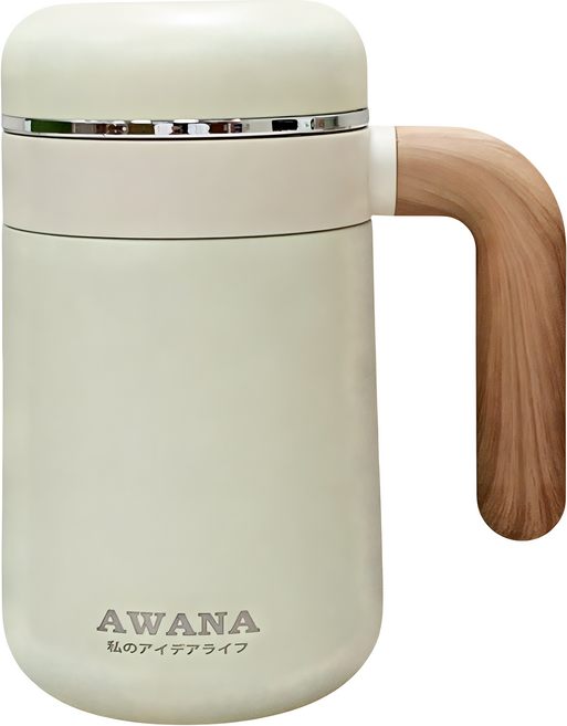 AWANA 木紋森語保溫杯 MF-500, 1個, 米白色, 500ml