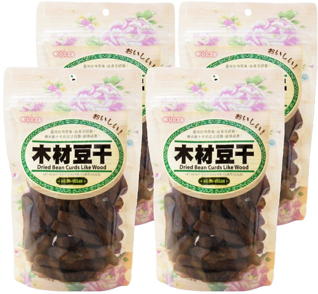 惠香 木材豆干 微辣口感 香Q有嚼勁 越吃越涮嘴 下酒菜推薦 濃郁口感, 300g, 4包