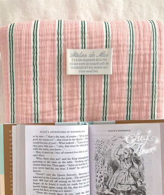 슈슈룸 3중 스트라이프 거즈 대폭 원단, 핑크, 1개