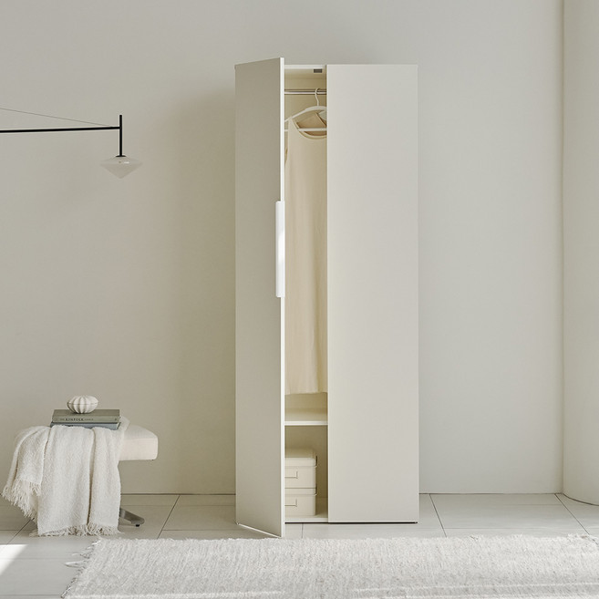 웰퍼니쳐 카린 1단 행거형 높은 옷장, 매트 아이보리