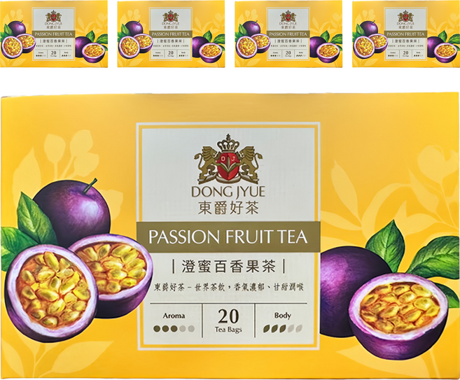 DONG JYUE 東爵好茶 澄蜜百香果茶, 2g, 20包, 5盒