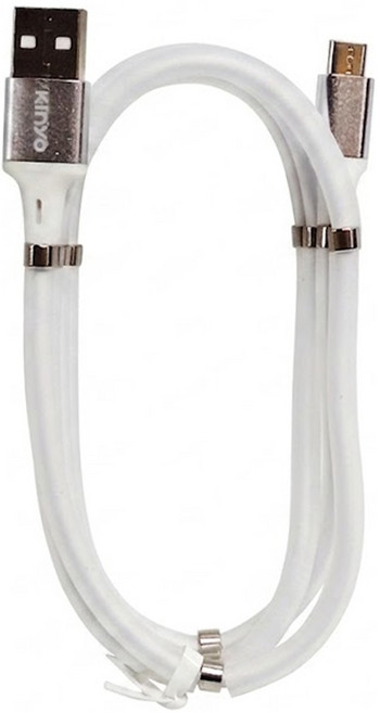 Kinyo Micro磁吸傳輸線 USB-B902, 1m, 白, 1條