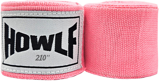 HOWLF Select 拳擊護手繃帶 雙手穿戴組, 霓虹粉, 1套