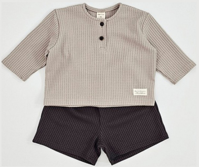 베베나인 아동용 샌디 와플 상하의 세트