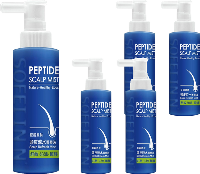 SOFEI 舒妃 自然匯 藍銅胜肽頭皮涼水菁華 舒緩鎮靜, 80ml, 5瓶