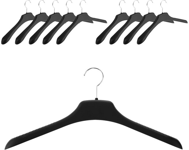 코멧 와이드 어깨 뿔 방지 자켓용 옷걸이, 블랙, 10개