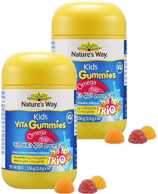 네이처스웨이 키즈 비타구미 오메가트리오 60p, 60정, 2개