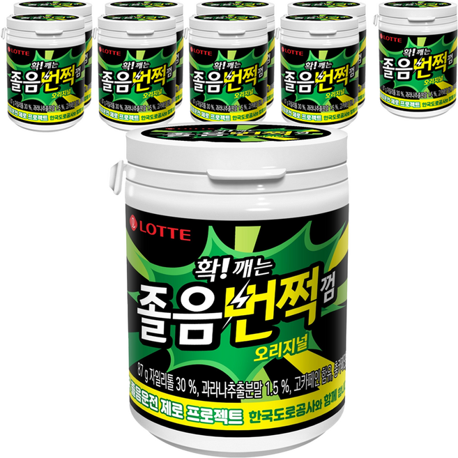 롯데웰푸드 졸음번쩍 껌 오리지널, 87g, 10개