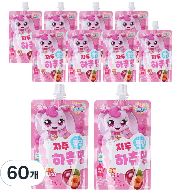 리더스인팜 캐치티니핑 퐁당 음료수 하츄핑 자두맛, 60개, 100ml
