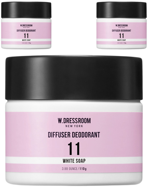 더블유드레스룸 퍼퓸 탈취제 11번 화이트솝 본품, 110g, 3개