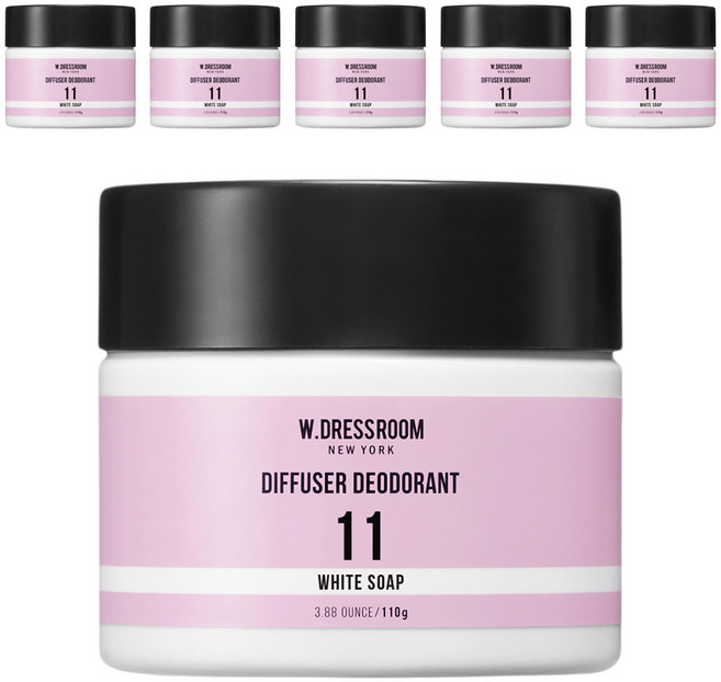 더블유드레스룸 퍼퓸 탈취제 11번 화이트솝 본품, 110g, 6개