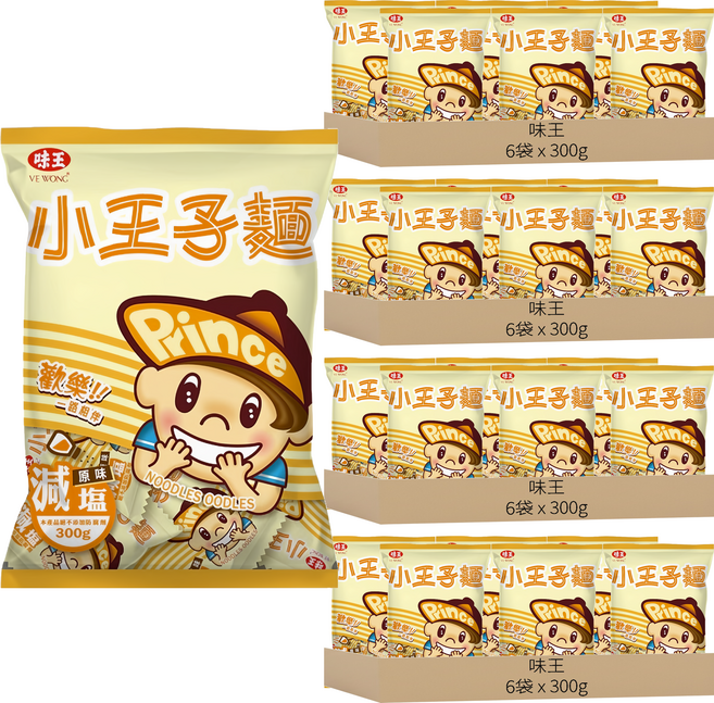 味王 小王子麵 原味減鹽, 300g, 24袋