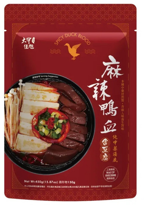 大甲佳旭 麻辣鴨血豆腐, 450g, 1包