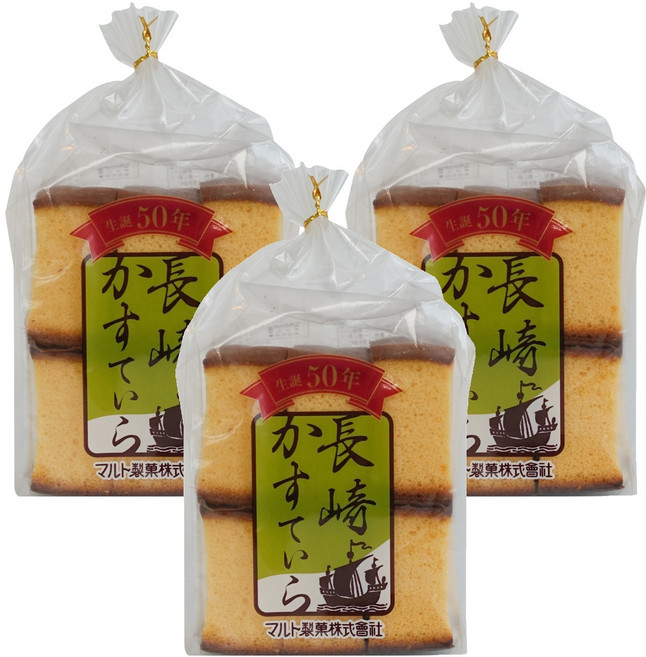 마루토세이카 나가사키 카스텔라, 260g, 3개