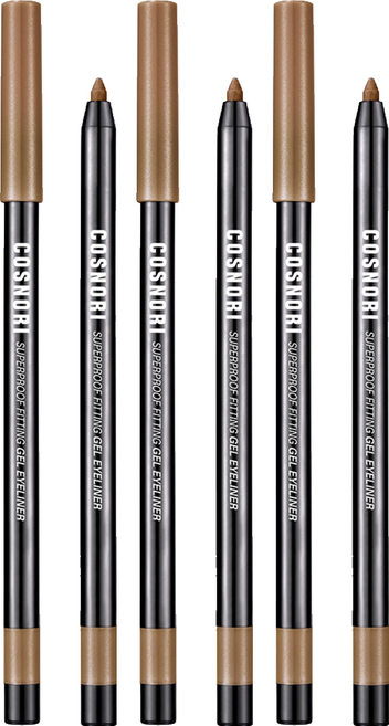 [비건뷰티] 코스노리 슈퍼프루프 피팅 젤 아이라이너 펜슬 0.4g, 05 글램 브론즈, 3개