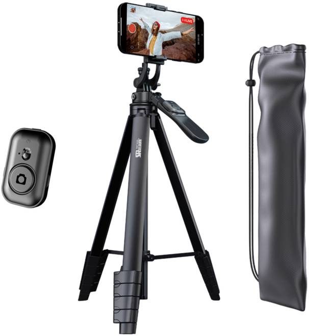 셀루미 5단 에디션 그립 핸들 스마트폰 삼각대 165cm, SEL-TRF1650, 매트 블랙, 1개