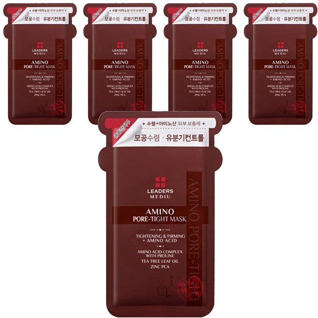리더스 메디유 아미노 포어 타이트 마스크, 5개, 10매입