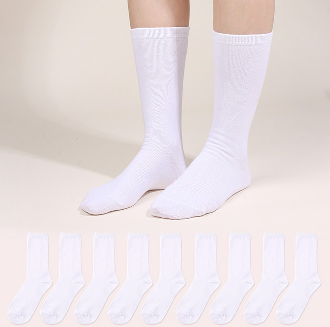 두발로 여성용 프리미엄 무지 장목 양말 10켤레