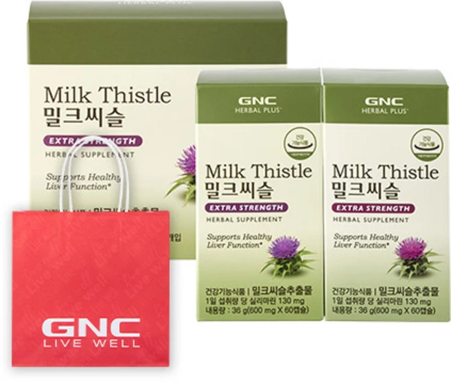 GNCHERBALPLUS 밀크씨슬 36g + 쇼핑백, 120정, 1세트 - 쿠팡