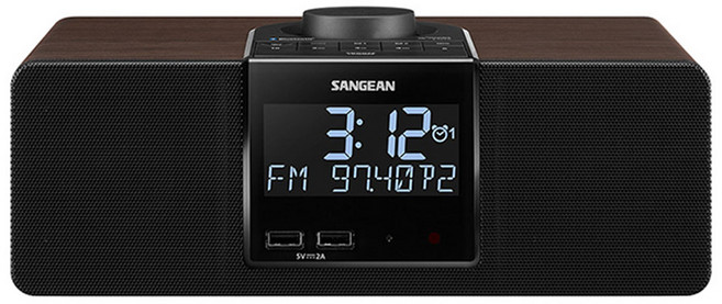 SANGEAN 山進電子 數位式時鐘收音機, 木頭色, WR6