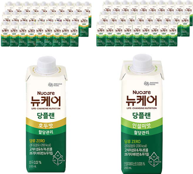 뉴케어 당플랜 환자영양식 호두맛 200ml 30p + 인절미맛 200ml 30p, 1세트