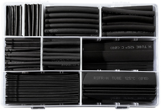 OON 열 수축튜브 세트 385p 블랙, 1세트