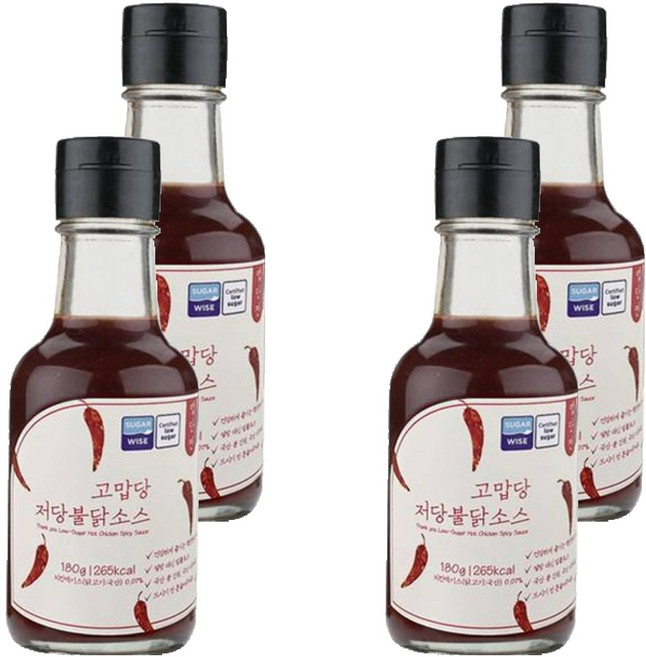 고맙당 저당 불닭 소스, 180g, 4개