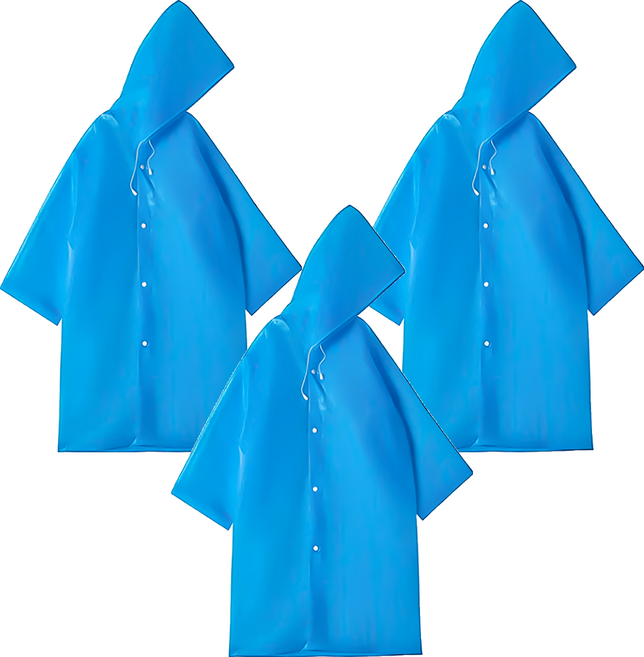 小麥購物 成人輕便雨衣 Y489 143g, 藍色, 3件