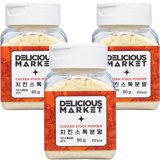 딜리셔스마켓 치킨스톡 소형, 80g, 3개