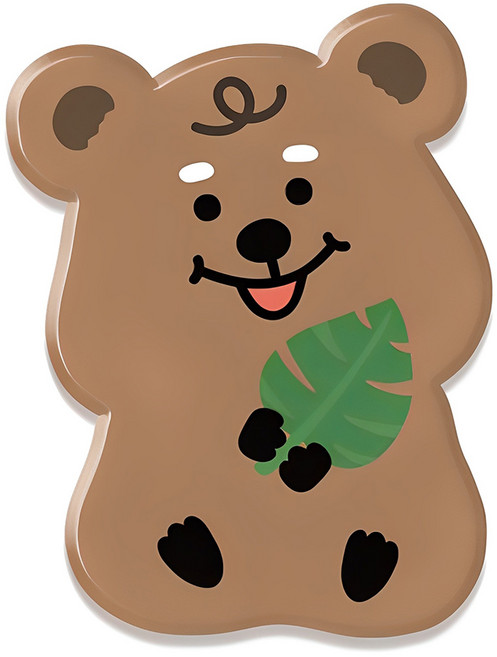 귀여운 나뭇잎 쿼카 캐릭터 스마트톡, 투명, 1개