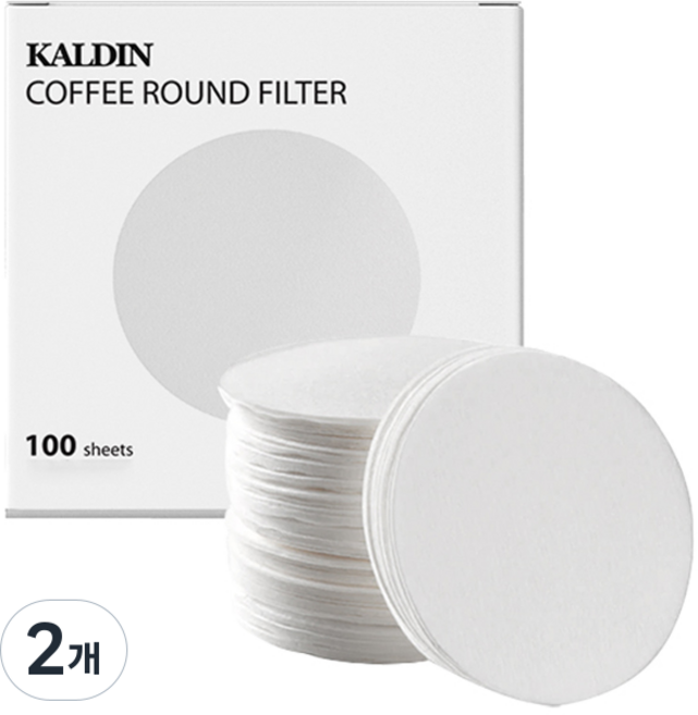 칼딘 모카포트 포터필터 여과지 더치커피기구 올 라운드 필터 화이트 56mm, 100개입, 2개