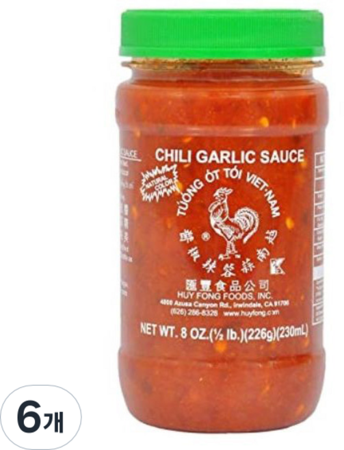 후이퐁 칠리갈릭 소스, 226g, 6개