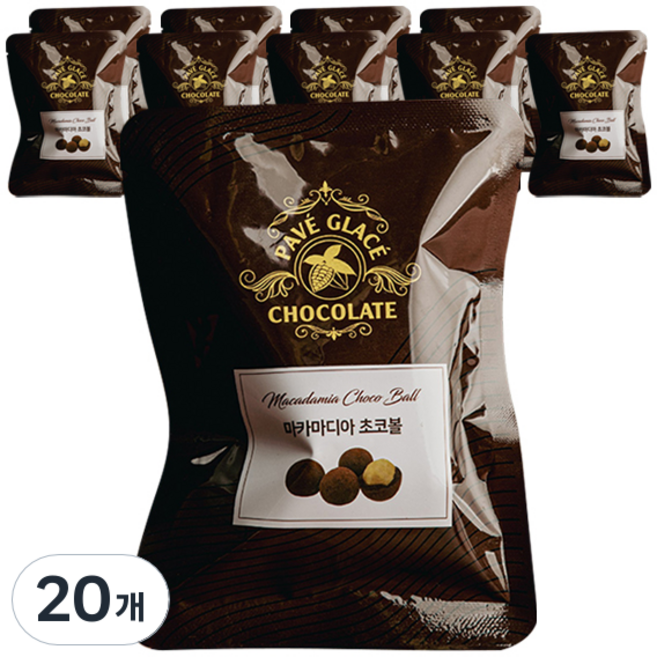 파베글라스 마카다미아 밀크 초코볼, 20개, 50g